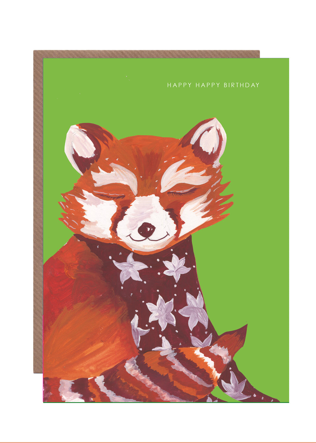 'Decorative Red Panda' Birthday Greetings Card