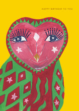 Load image into Gallery viewer, &#39;Decorative Owl&#39; Birthday Greetings Card
