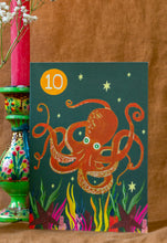 Load image into Gallery viewer, Age 10 Party Octopus Children&#39;s Birthday Greetings Card
