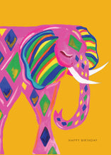 Load image into Gallery viewer, Pink Elephant Birthday Greetings Card
