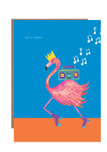 Load image into Gallery viewer, Dancing Flamingo Greetings Card
