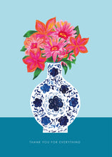 Load image into Gallery viewer, Decorative Blue Vase Thank you Greetings Card
