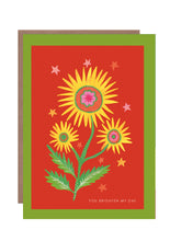 Load image into Gallery viewer, Flower Burst &quot;You Brighten My Day&quot; Greetings Card
