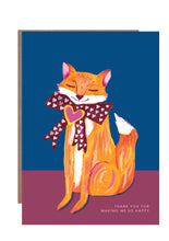 Load image into Gallery viewer, Fox with Heart Bow Greetings Card
