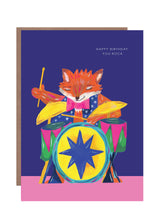 Load image into Gallery viewer, Rocking Fox Birthday Greetings Card
