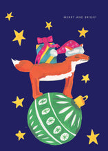 Load image into Gallery viewer, &#39;Fox on Bauble&#39; Christmas Greetings Card 
