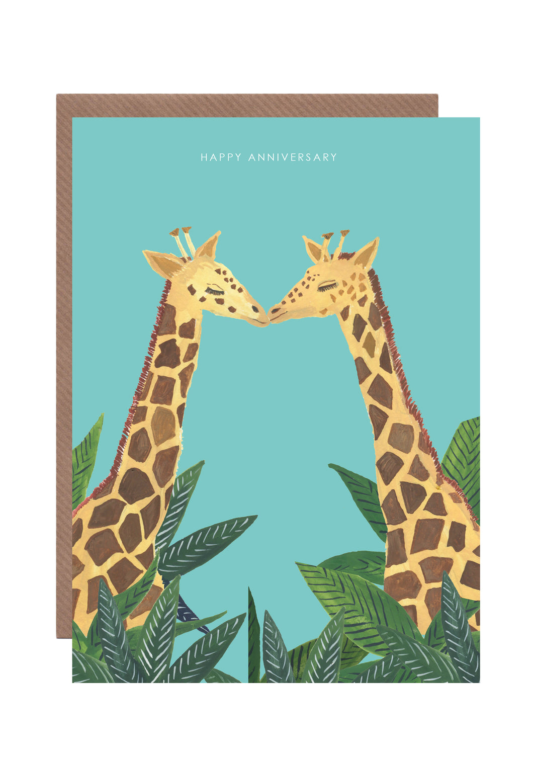 Giraffes Happy Anniversary Greetings Card