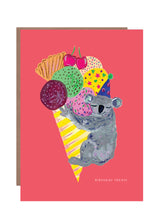 Load image into Gallery viewer, Koala and Ice cream Birthday Greetings Card
