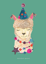 Load image into Gallery viewer, Magic Party Alpaca Birthday Greetings Card

