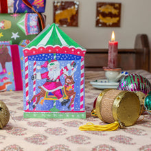 Load image into Gallery viewer, &#39;Magical Merry-Go Round Santa&#39; Christmas Greetings Card 

