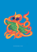 Load image into Gallery viewer, Surfing Octopus, Incredible Dad greetings card
