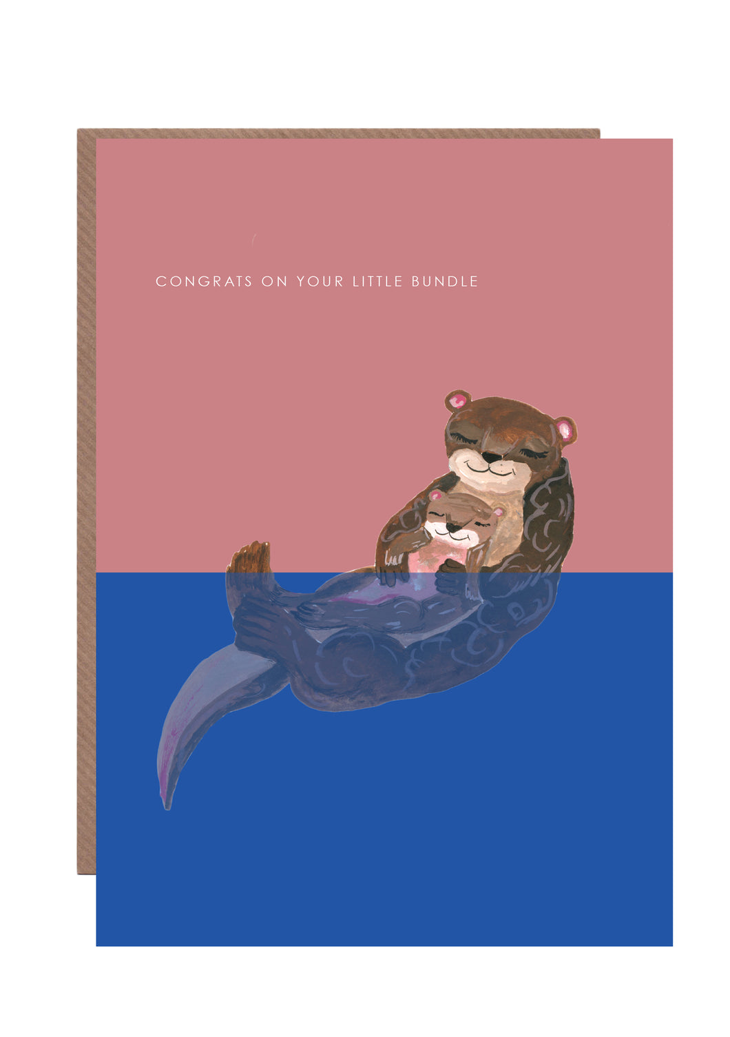 Otter New Baby Greetings Card