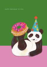 Load image into Gallery viewer, Panda and Donut Birthday Greetings Card
