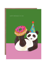 Load image into Gallery viewer, Panda and Donut Birthday Greetings Card
