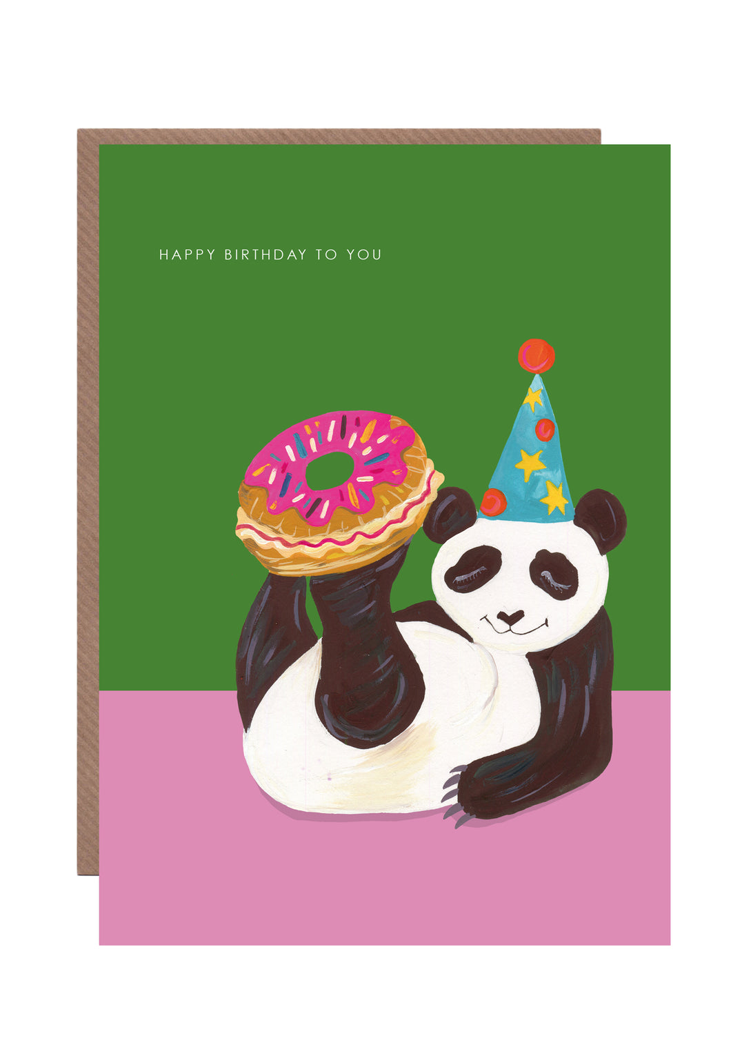 Panda and Donut Birthday Greetings Card
