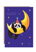 Load image into Gallery viewer, Panda on Moon Birthday Greetings Card
