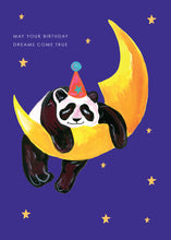 Load image into Gallery viewer, Panda on Moon Birthday Greetings Card
