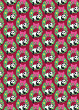 Load image into Gallery viewer, Panda Wreath Festive Gift Wrap (Single Sheet)
