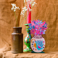 Load image into Gallery viewer, Magical Pop Up Peacock Vase Greetings Card
