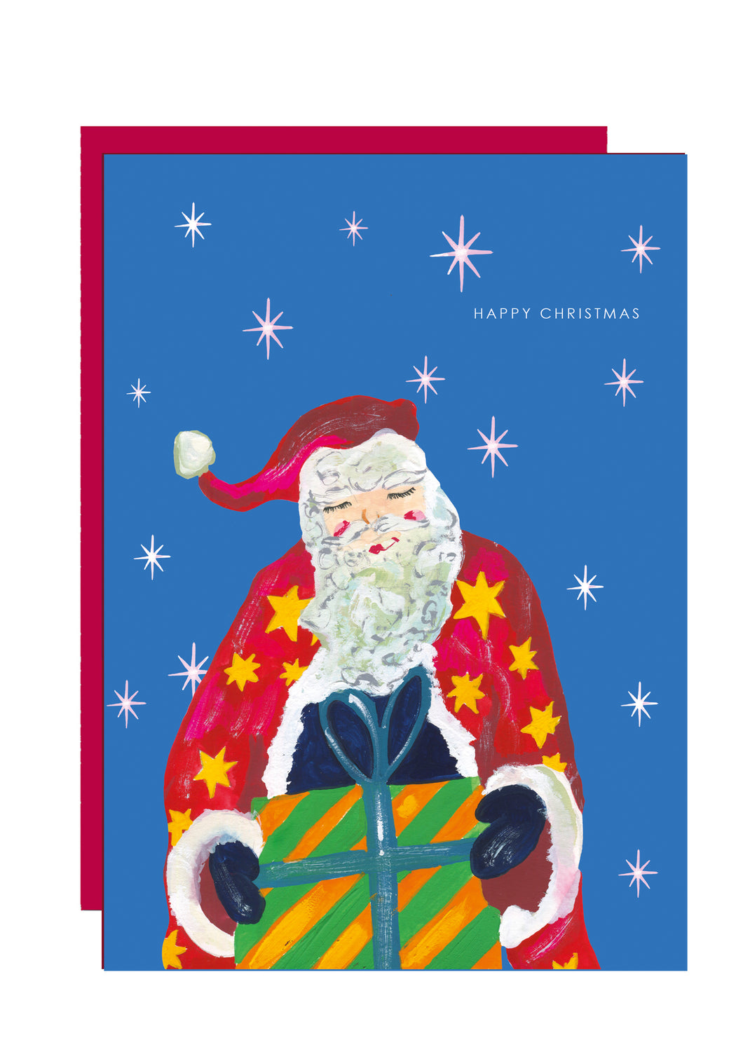 Santa with presents Christmas Card