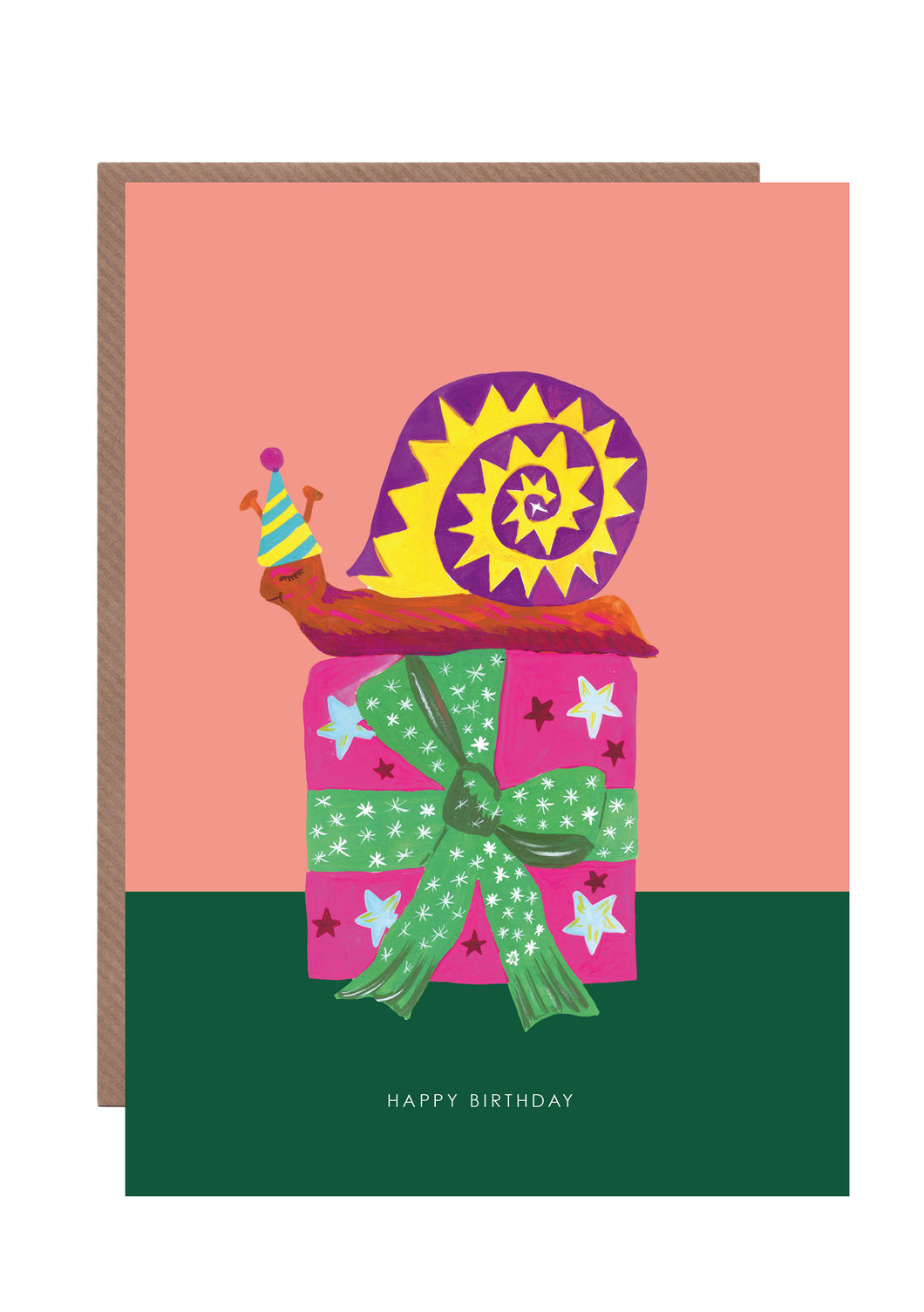 Snail and Present Birthday Greetings Card