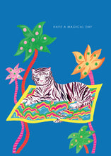 Load image into Gallery viewer, Magical Tiger and Palms Greetings Card
