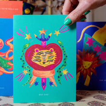 Load image into Gallery viewer, Tiger Best Dad greetings card
