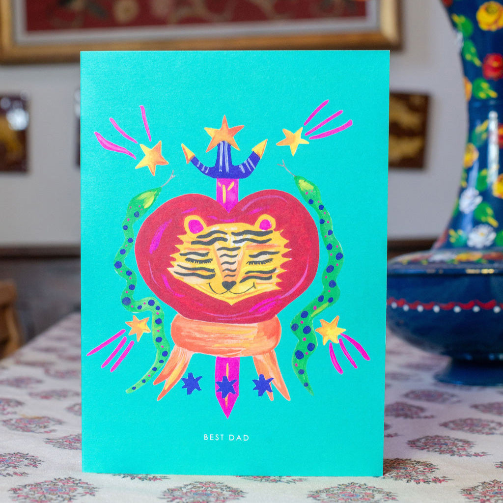 Tiger Best Dad greetings card