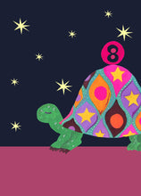 Load image into Gallery viewer, Age 8 Party Tortoise Children&#39;s Birthday Greetings Card

