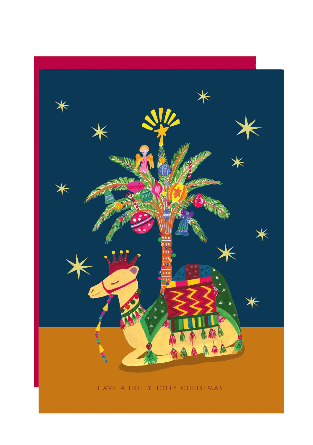 Magical Camel and Tree Christmas Card