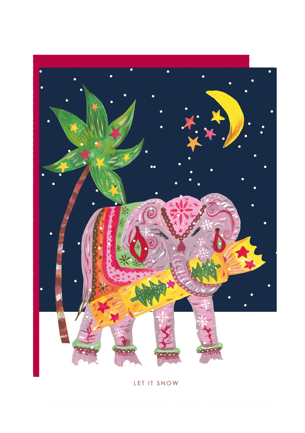 Elephant and Snow Christmas Card