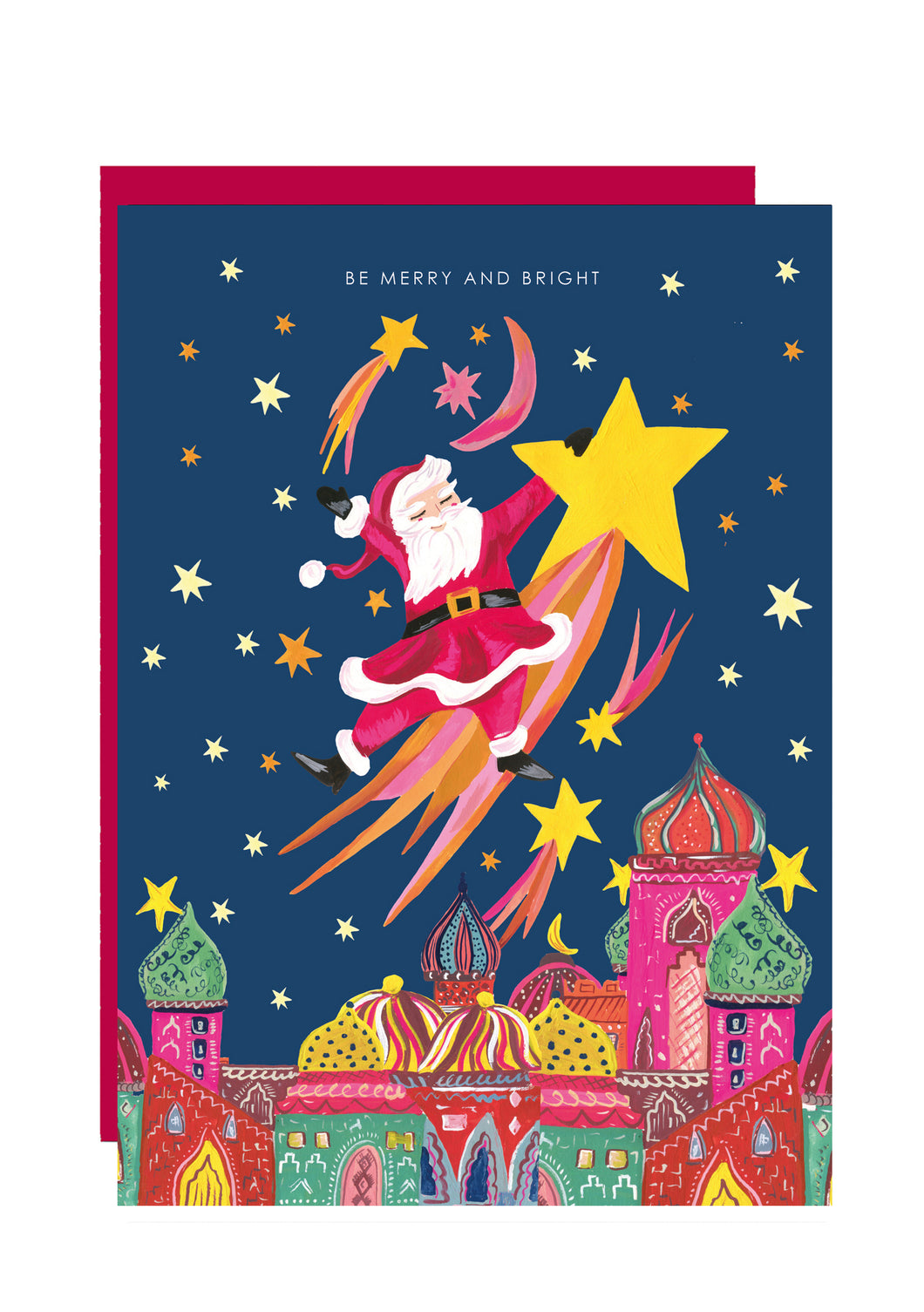 Santa Shooting Star Christmas Card