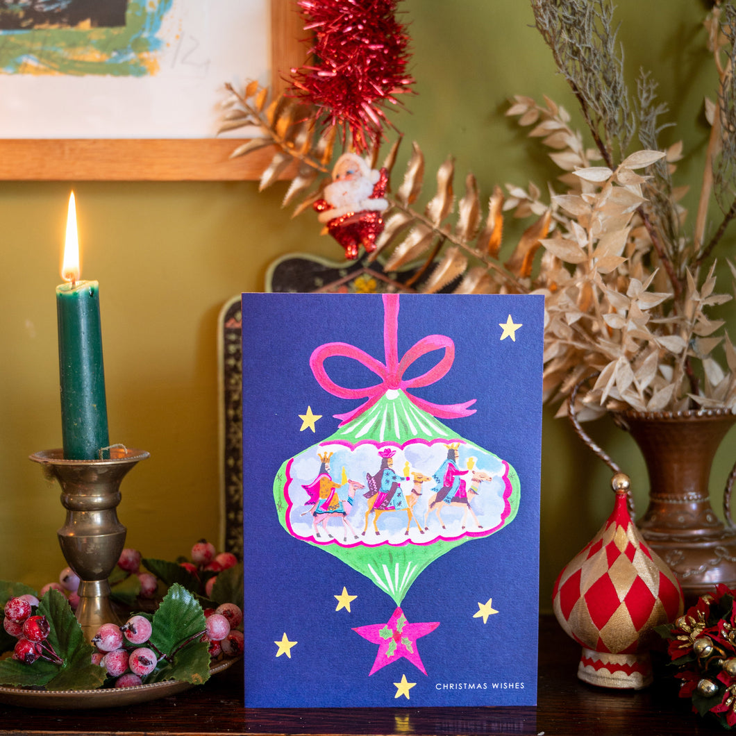 Bauble Wiseman Christmas Card