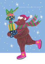 Load image into Gallery viewer, &#39;Bear in Snow&#39; Christmas Greetings Card  
