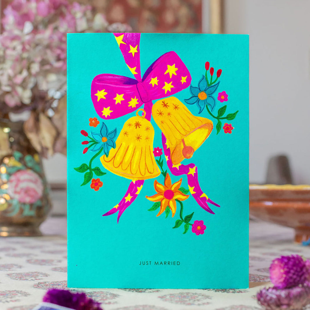 Decorative Wedding Bells Greetings Card