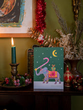 Load image into Gallery viewer, Elephant Candy Cane Christmas Card
