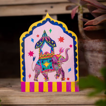 Load image into Gallery viewer, Dancing Elephant Arch die-cut Greetings Card
