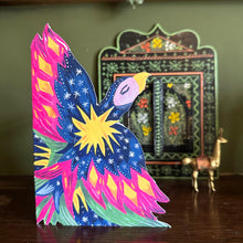 Load image into Gallery viewer, Decorative Party Parrot die-cut Greetings Card
