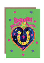 Load image into Gallery viewer, Good Luck Rainbow Heart Greetings Card
