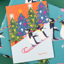 Load image into Gallery viewer, Penguin Race Christmas Card
