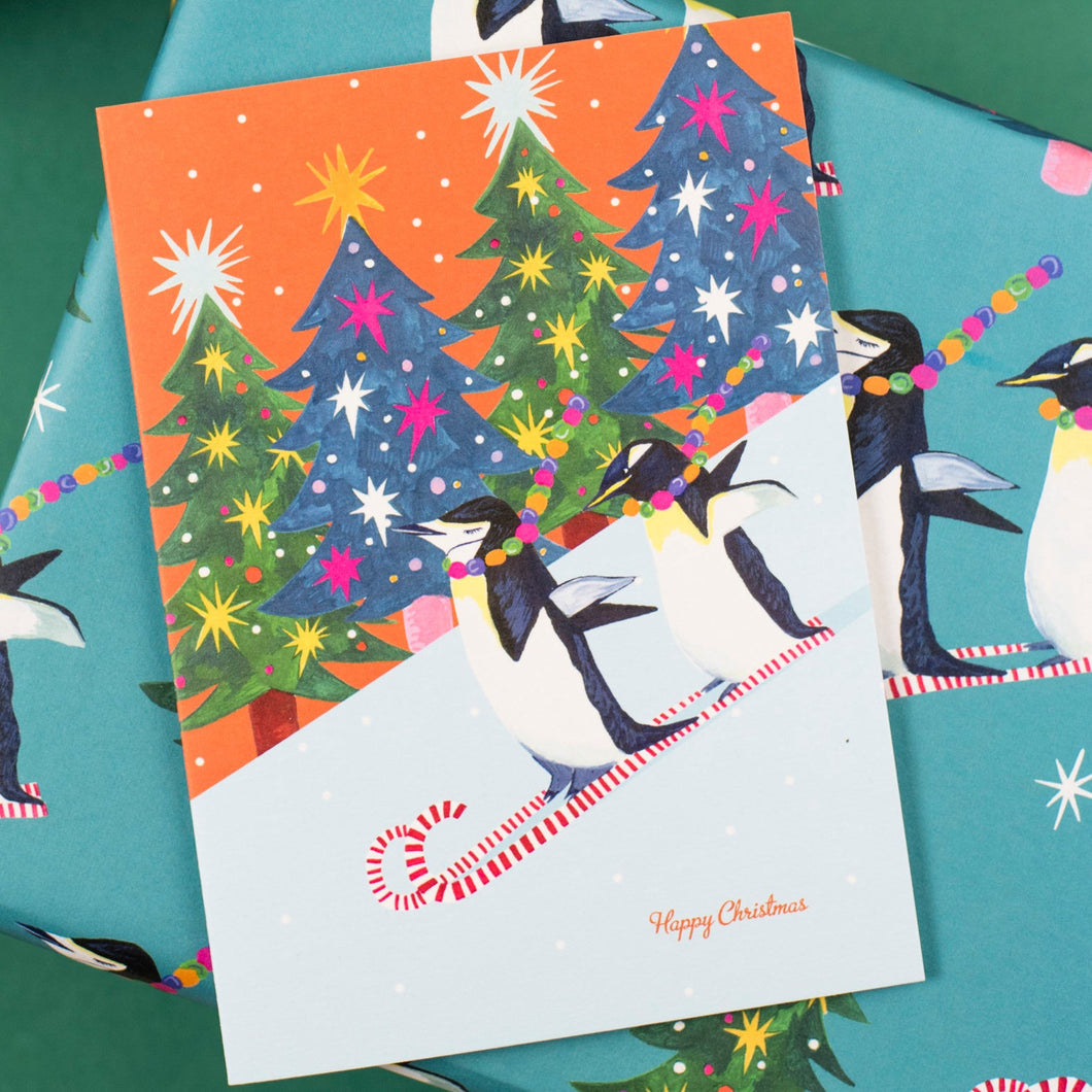 Penguin Race Christmas Card