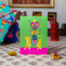 Load image into Gallery viewer, Leopard and Heart Birthday Greetings Card
