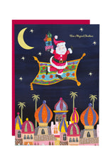 Load image into Gallery viewer, Santa on Magic Carpet Christmas Card
