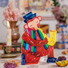 Load image into Gallery viewer, Rocking Monkey die-cut Greetings Card
