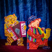 Load image into Gallery viewer, Rocking Monkey die-cut Greetings Card
