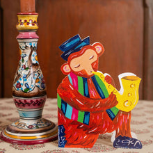Load image into Gallery viewer, Rocking Monkey die-cut Greetings Card
