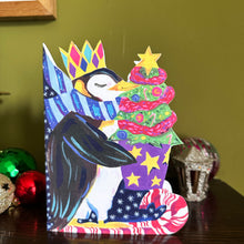 Load image into Gallery viewer, &#39;Magical Penguin&#39; Christmas Greetings Card 
