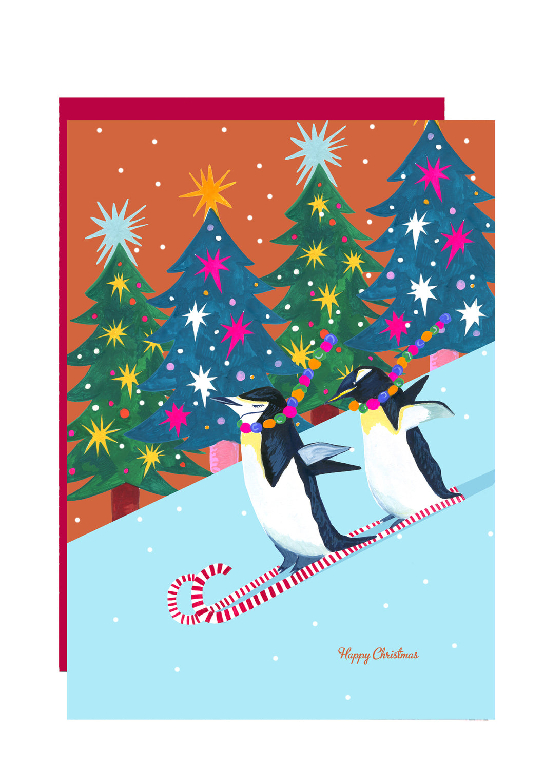 Penguin Race Christmas Card