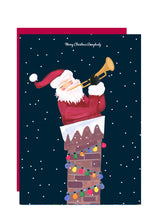 Load image into Gallery viewer, Santa In Chimney Christmas Card
