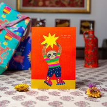 Load image into Gallery viewer, Sloth Teacher Thank you Greetings Card
